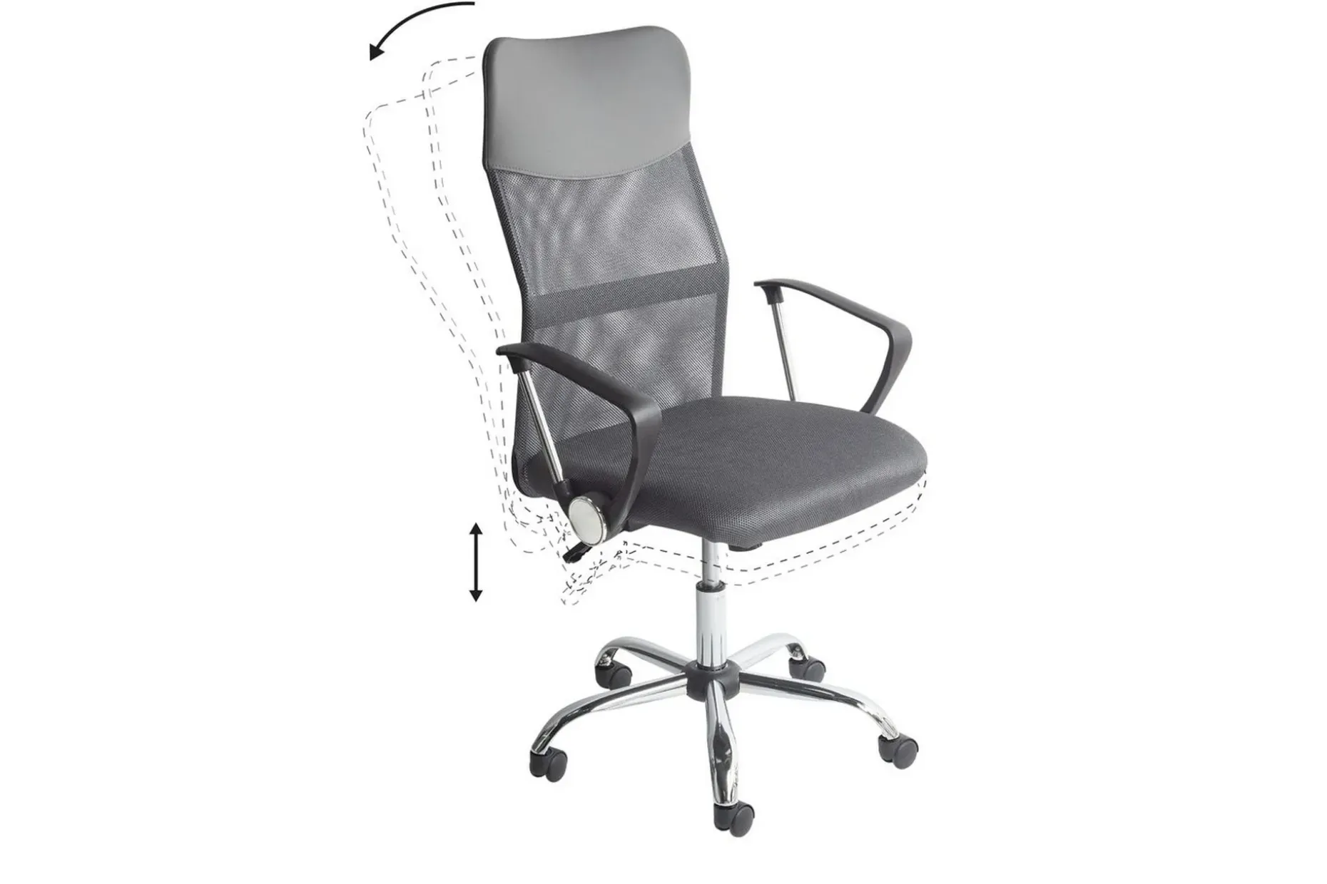 Kontorstol Design Grå/svart/sølv