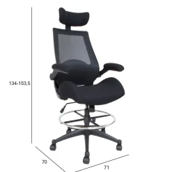 Kontorstol HOME4YOU Miller High Svart
