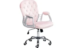 Kontorstol med krystaller Princess Pastellrosa/Sølv/Svart