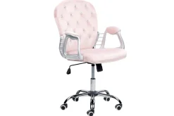 Kontorstol med krystaller Princess Pastellrosa/Sølv/Svart