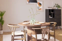 Kopparbo Matgruppe 120 cm Rund med 4 Dastoori Spisestol