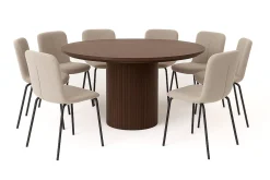 Kopparbo Rundt Spisebord 180 cm med 8 Katy Spisestoler
