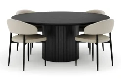 Kopparbo Rundt Stort Spisebord 180 cm med 4 Sawako Stoler