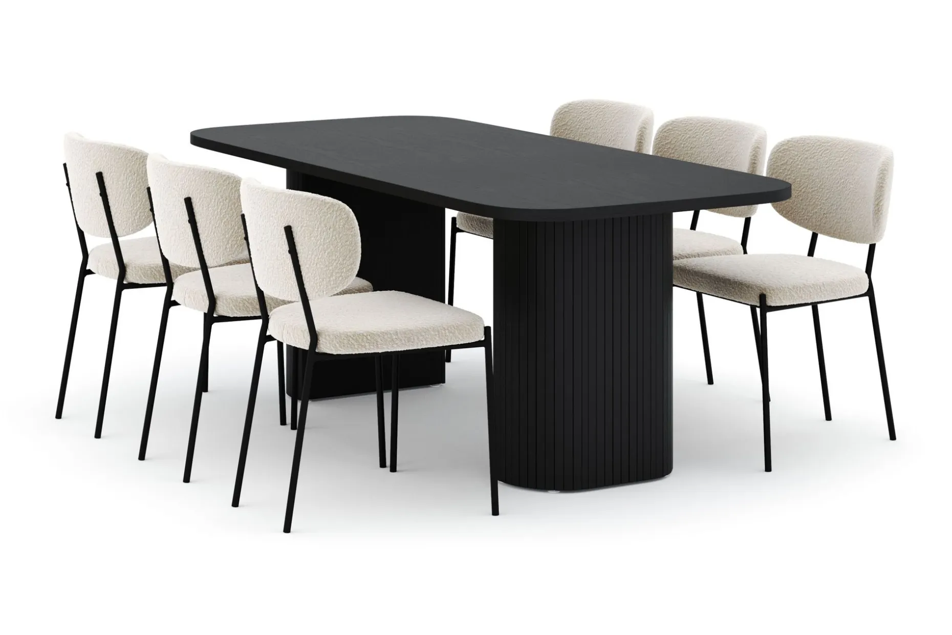 Kopparbo Spisebord 200 cm med 6 Gemmiano Stoler