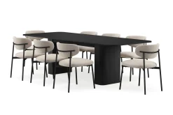 Kopparbo Spisebord 200-260 cm Uttrekkbart med 8 Lucy Spisestoler
