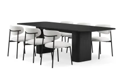 Kopparbo Spisebord 180-240 cm Uttrekkbart med 6 Lucy Spisestoler
