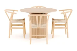 Kopparbo Spisegruppe 106 cm Forlengbar med 4 Dastoori Spisestoler