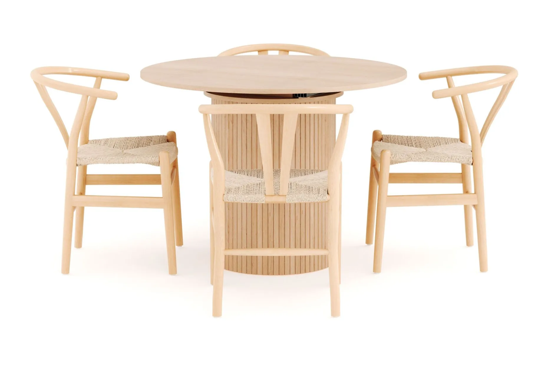 Kopparbo Spisegruppe 106 cm Forlengbar med 4 Dastoori Spisestoler