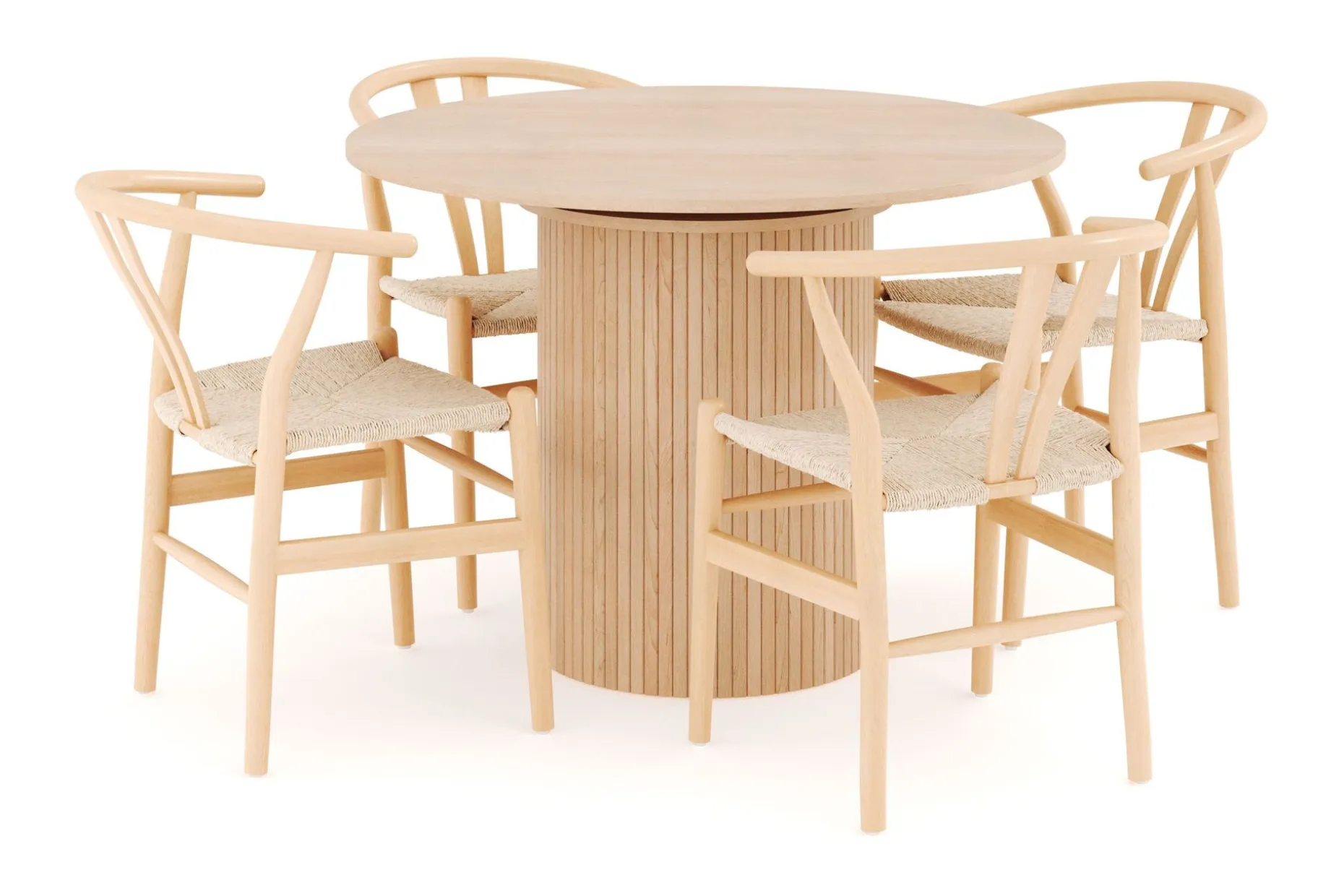 Kopparbo Spisegruppe 106 cm Forlengbar med 4 Dastoori Spisestoler