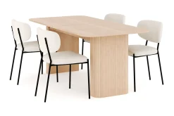Kopparbo Spisegruppe 180-240 cm Forlengbar med 4 Gemmiano Spisestoler