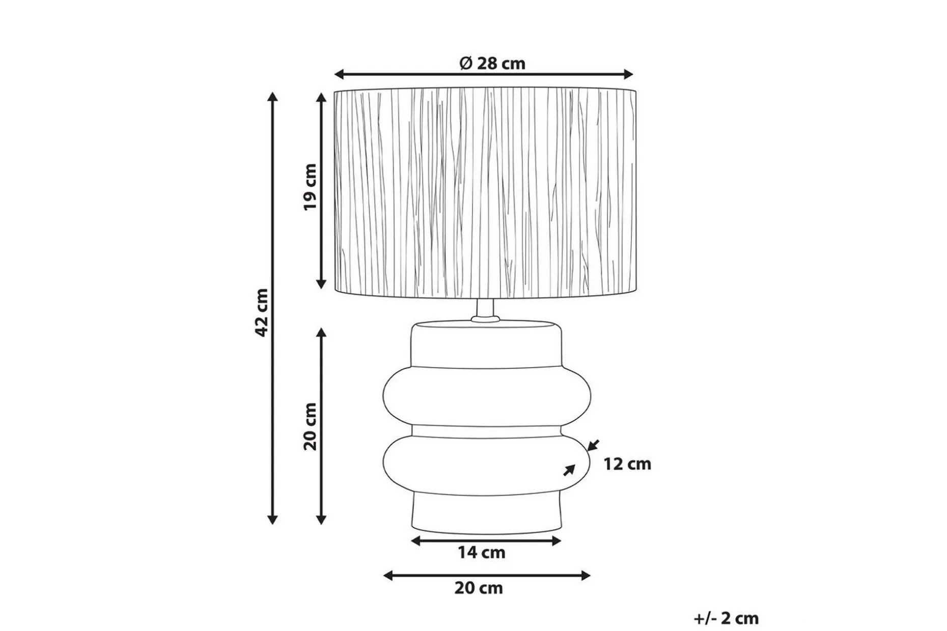 Kulsa Bordlampe 42 cm E27