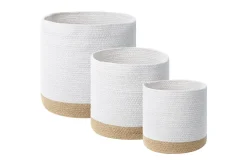 Kurv Basima sett à 3 Beige, hvit