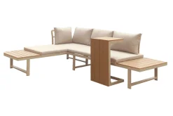 Lainelle 4-seters sofagruppe for altan og terrasse med beige puter