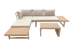Lainelle 4-seters sofagruppe for altan og terrasse med beige puter