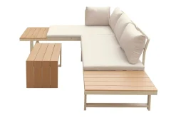 Lainelle 4-seters sofagruppe for altan og terrasse med beige puter