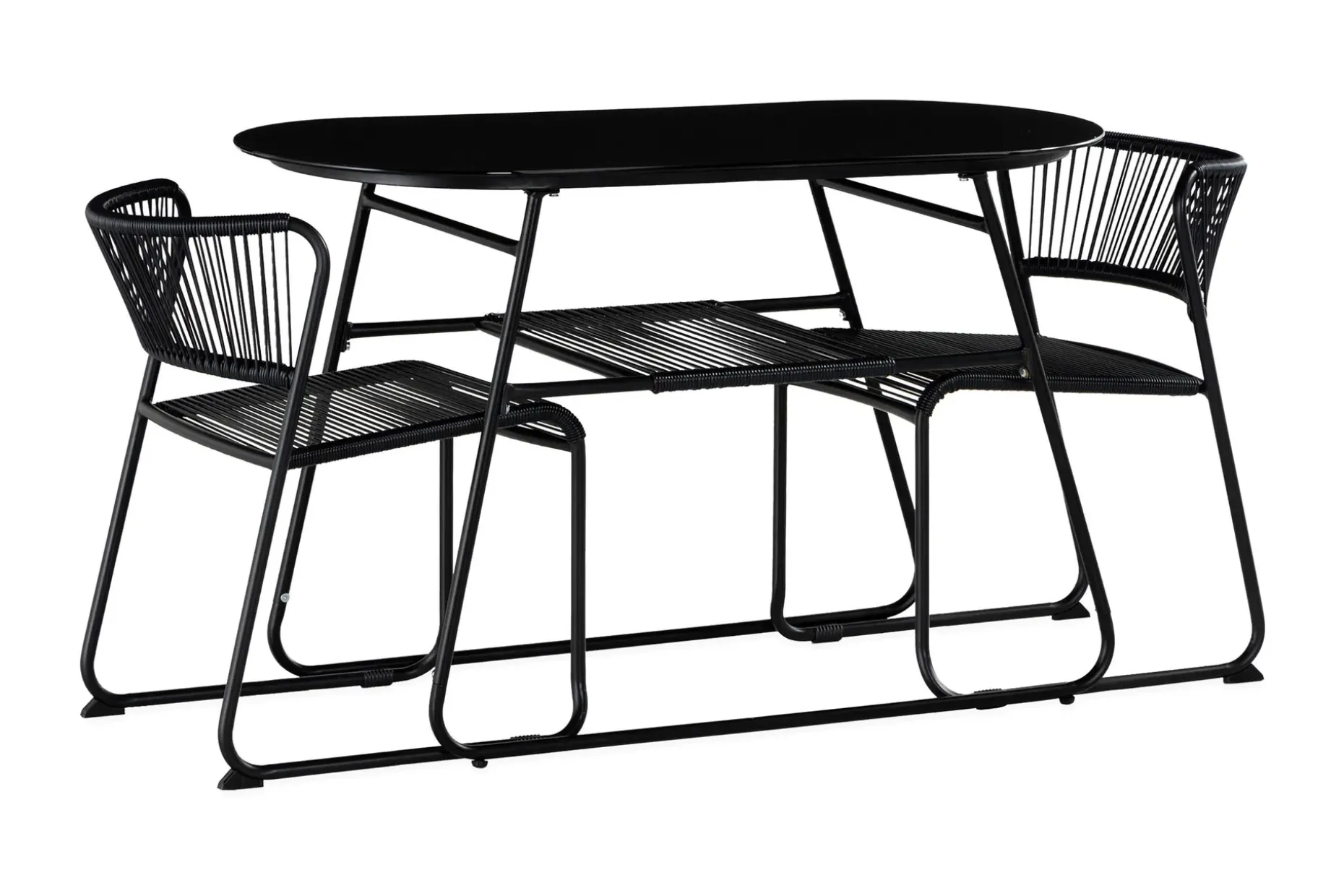 Lamborg Cafésett 120 cm Oval + 2 stoler