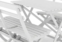 Landet utendørs spisegruppe 118x70x74 cm med 2 sofaer