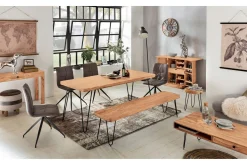 Langner Sofabord 60 cm med Oppbevaring 2 Skuffer + Hyller
