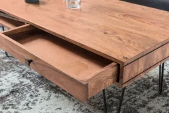 Langner Sofabord 60 cm med Oppbevaring 2 Skuffer + Hyller