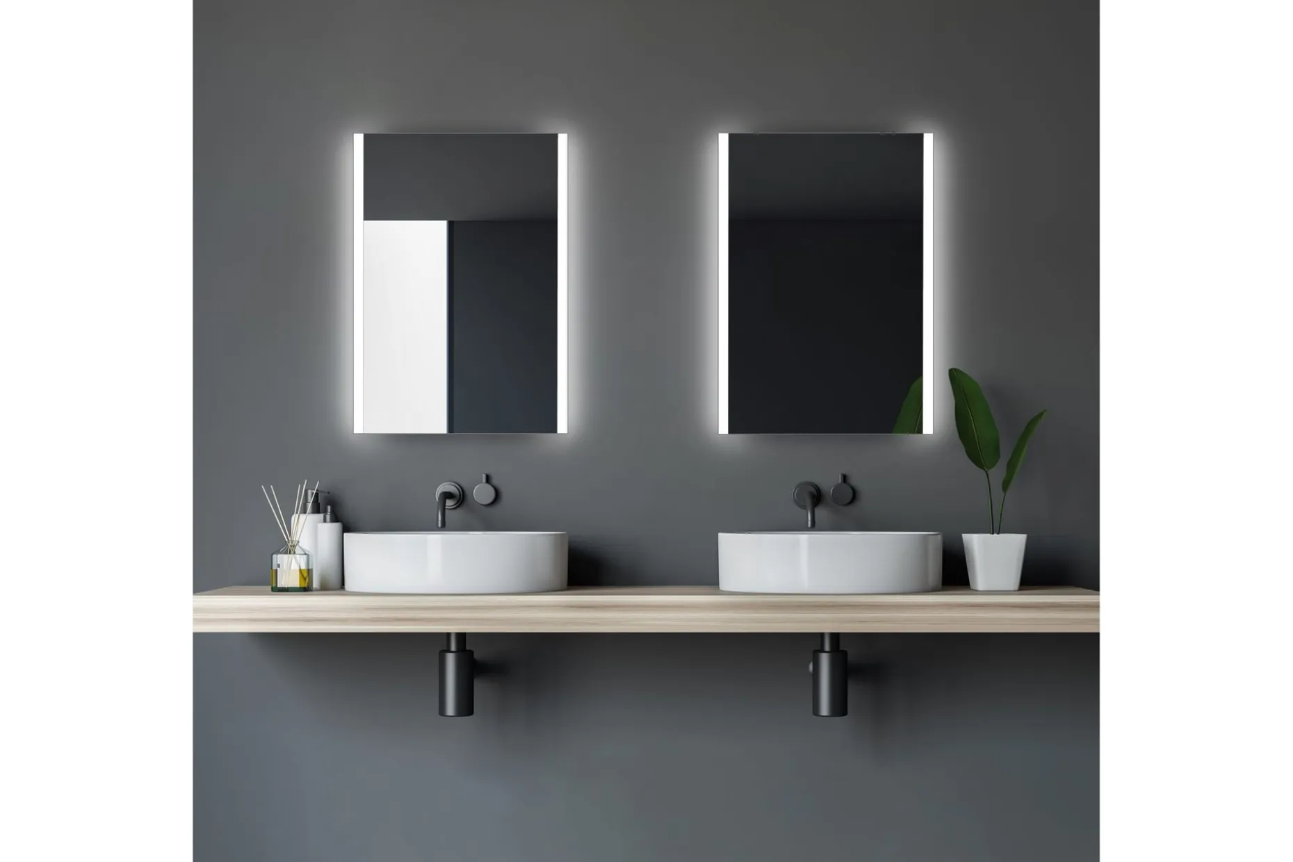 Lannabruk Baderomsspeil 70 cm LED-Lys