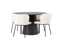 Lanzo Matgruppe 120 cm Rund med 4 Edina Stoler