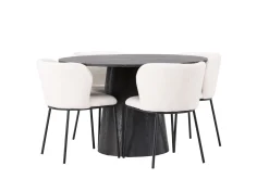 Lanzo Matgruppe 120 cm Rund med 4 Edina Stoler