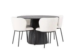 Lanzo Matgruppe 120 cm Rund med 4 Edina Stoler