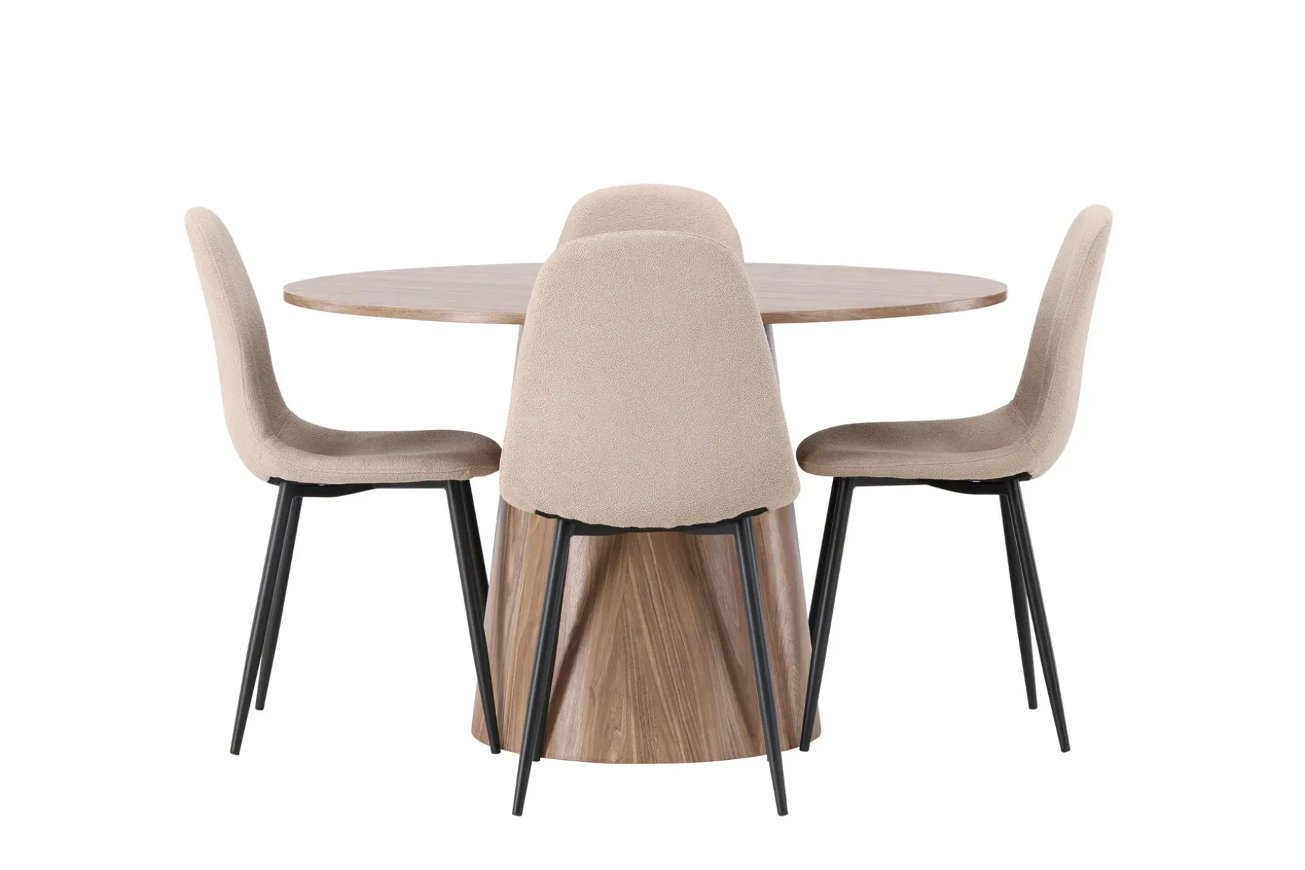Lanzo Matgruppe 120 cm Rund med 4 Polar Stoler