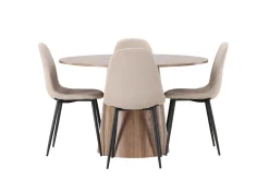 Lanzo Matgruppe 120 cm Rund med 4 Polar Stoler