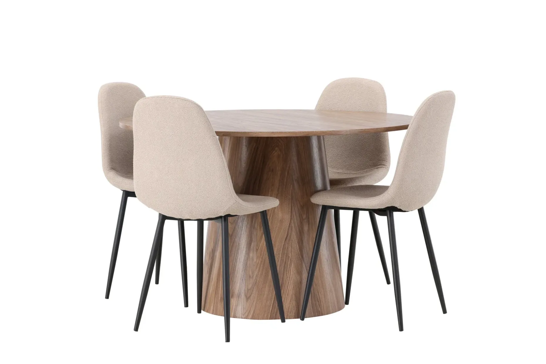 Lanzo Matgruppe 120 cm Rund med 4 Polar Stoler