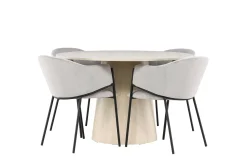 Lanzo Spisegruppe 120 cm Rund med 4 Evelina stoler
