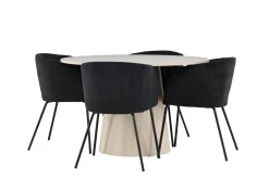 Lanzo Spisegruppe 120 cm Rund med 4 Berit stoler