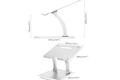 Laptopstativ Desire2 Dual Pivot Riser Justerbar Aluminium Sølv