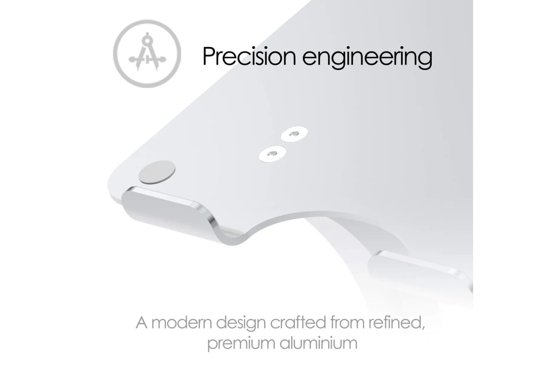 Laptopstativ Desire2 Dual Pivot Riser Justerbar Aluminium Sølv