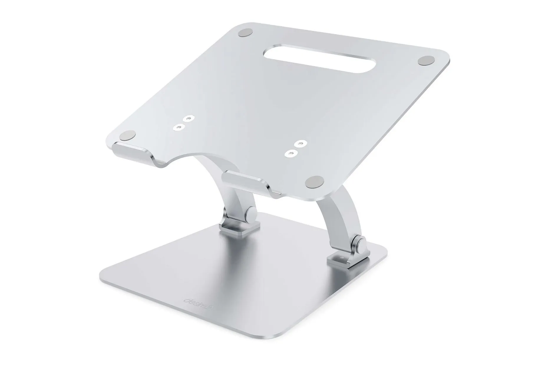 Laptopstativ Desire2 Dual Pivot Riser Justerbar Aluminium Sølv