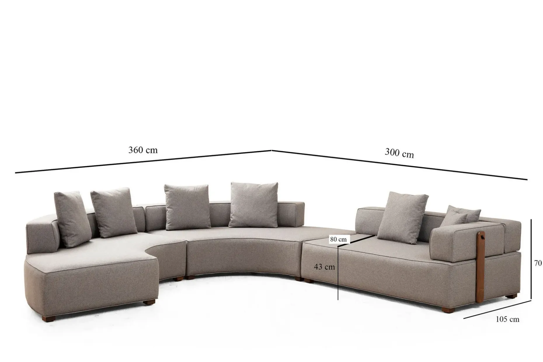 Lasalle Svängd Sofa 6-seters