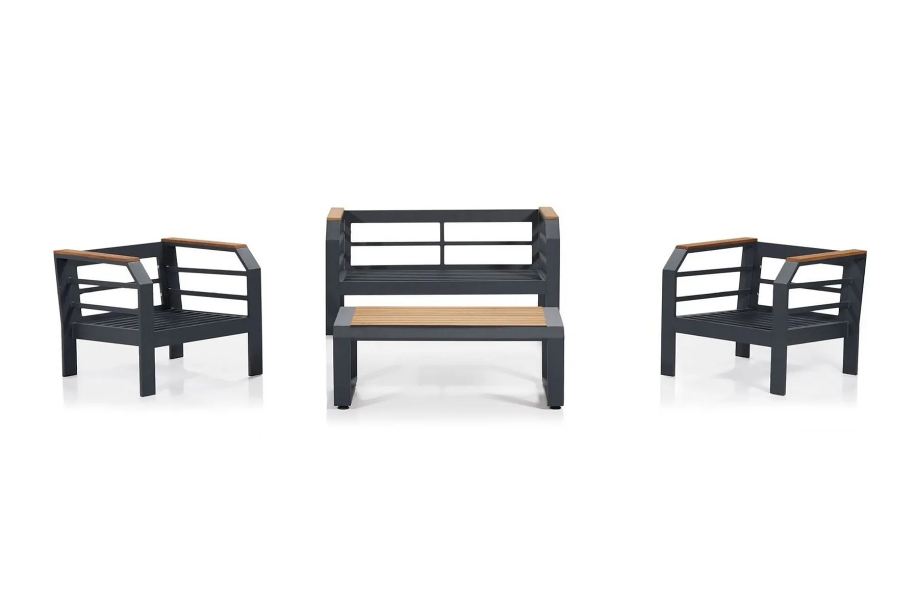 Lassento Cafésett 137 cm + 2-seters Sofa + 2 Lenestoler