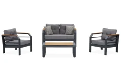 Lassento Cafésett 137 cm + 2-seters Sofa + 2 Lenestoler