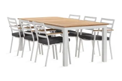 Las Vegas Spisegruppe 220-280 cm + 6 Olivenenr Spisestoler