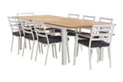Las Vegas Spisegruppe 220-280 cm + 8 Olivenenr Spisestoler