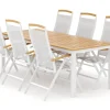 Las Vegas utendørs spisegruppe, uttrekkbar 220x280x100 cm med 6 Las Vegas regulerbare stoler