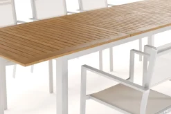 Las Vegas Uttrekkbart Spisebord 220-280 cm med 6 Las Vegas Armstoler