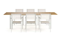Las Vegas Uttrekkbart Spisebord 220-280 cm med 6 Las Vegas Armstoler