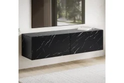 Lavbord Wohnling Foliert oppheng med klaffdør Moderne Marmor, Svart, 120 cm