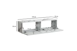Lavbord Wohnling Foliert oppheng med klaffdør Moderne Marmor, Hvit, 120 cm