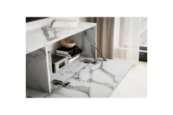 Lavbord Wohnling Foliert oppheng med klaffdør Moderne Marmor, Hvit, 120 cm
