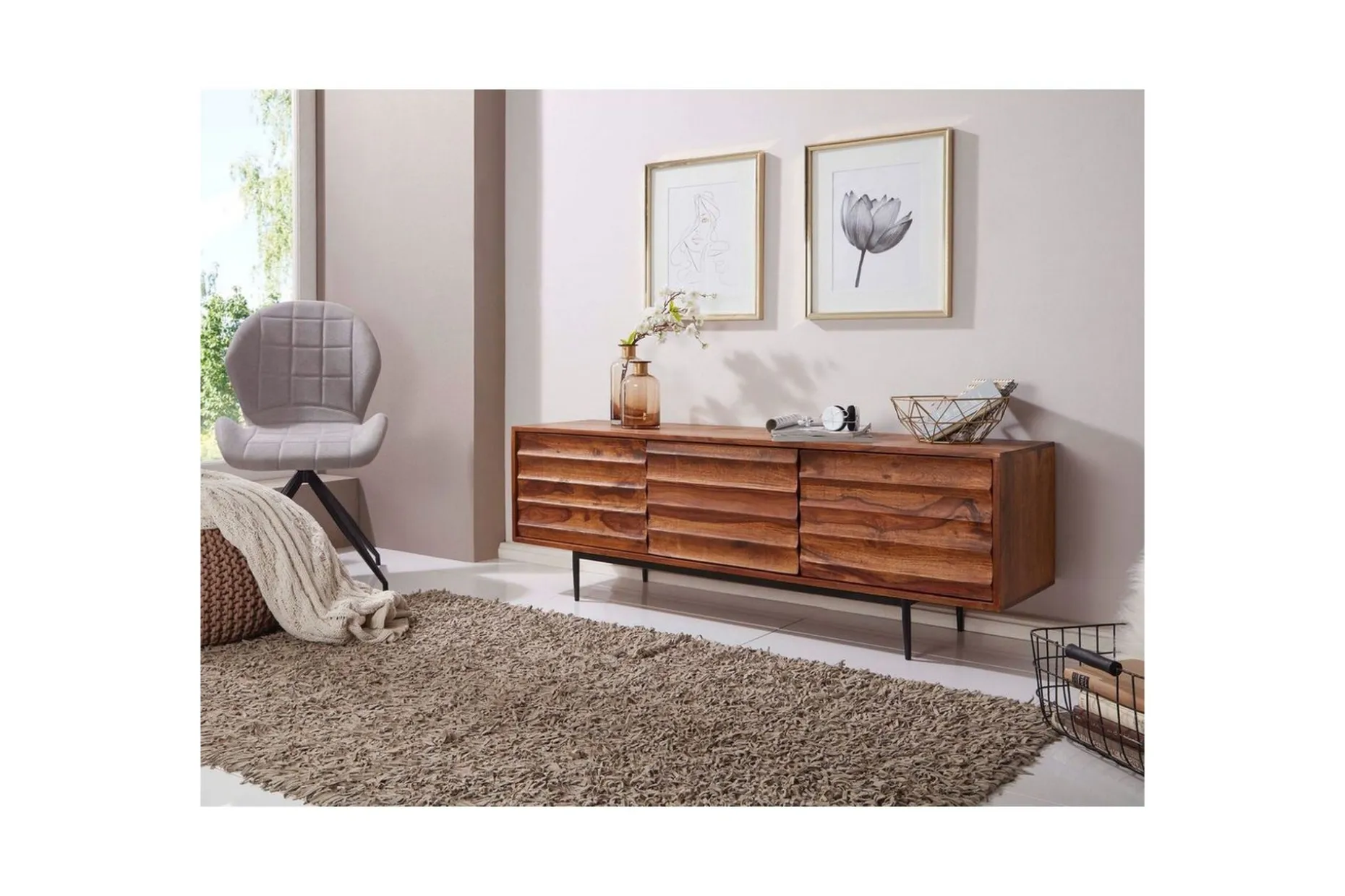 Lavbord Wohnling Heltre med oppbevaring 3 dører landlig stil