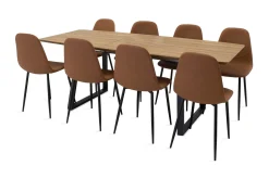 Leah Forlengningsbar Spisegruppe med 8 Pontus Stoler