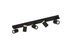 LED-spotlight Eglo Cartagena Svart/Tre 5 Lamper