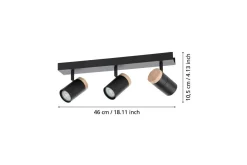 LED-spotlight Eglo Cartagena Svart/Tre 3 lamper
